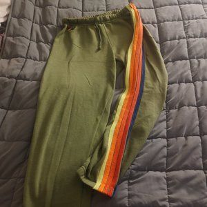 Aviator Nation 5 stripe jogger sweatpants size medium